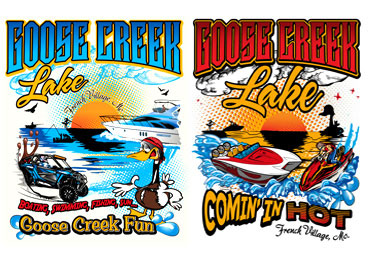 Goose Creek Lake 5 color shirts