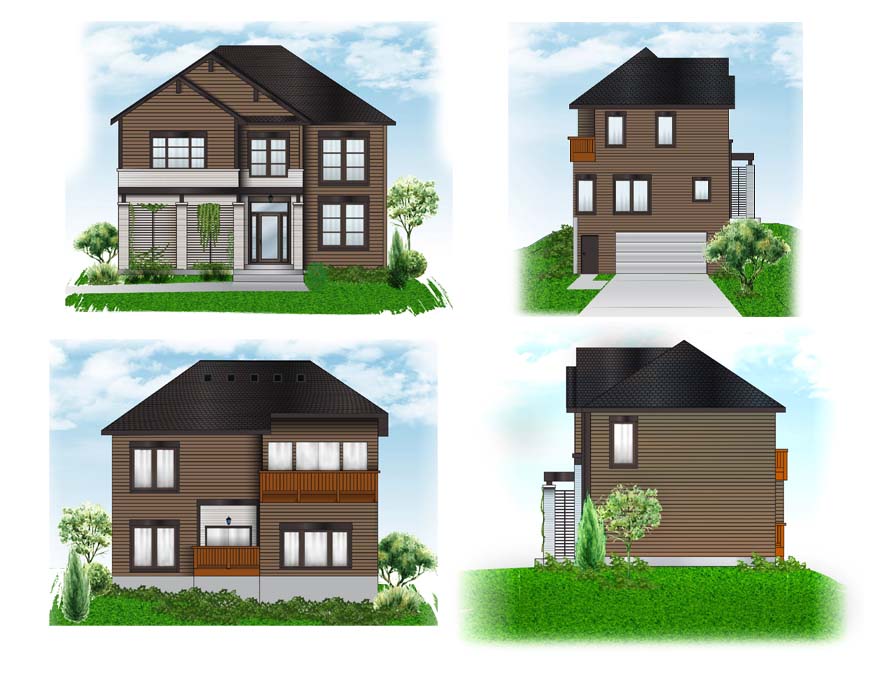 4 views of a home
